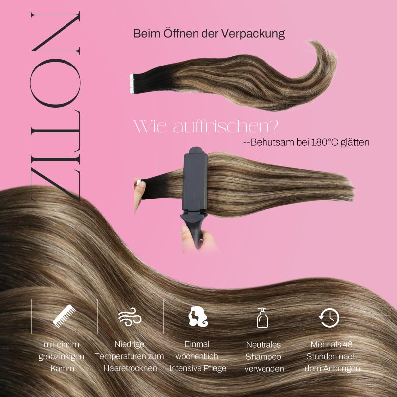 Moresoo Brown Tape in Human Hair Extensions Balayage Straight Short Hair Black to Brown Mixed Blonde Hair Extensions Tape in Real Human Hair Invisible Tape ins Extensions #1B/4/14 20Pcs 50G 16 Inch - Image 5